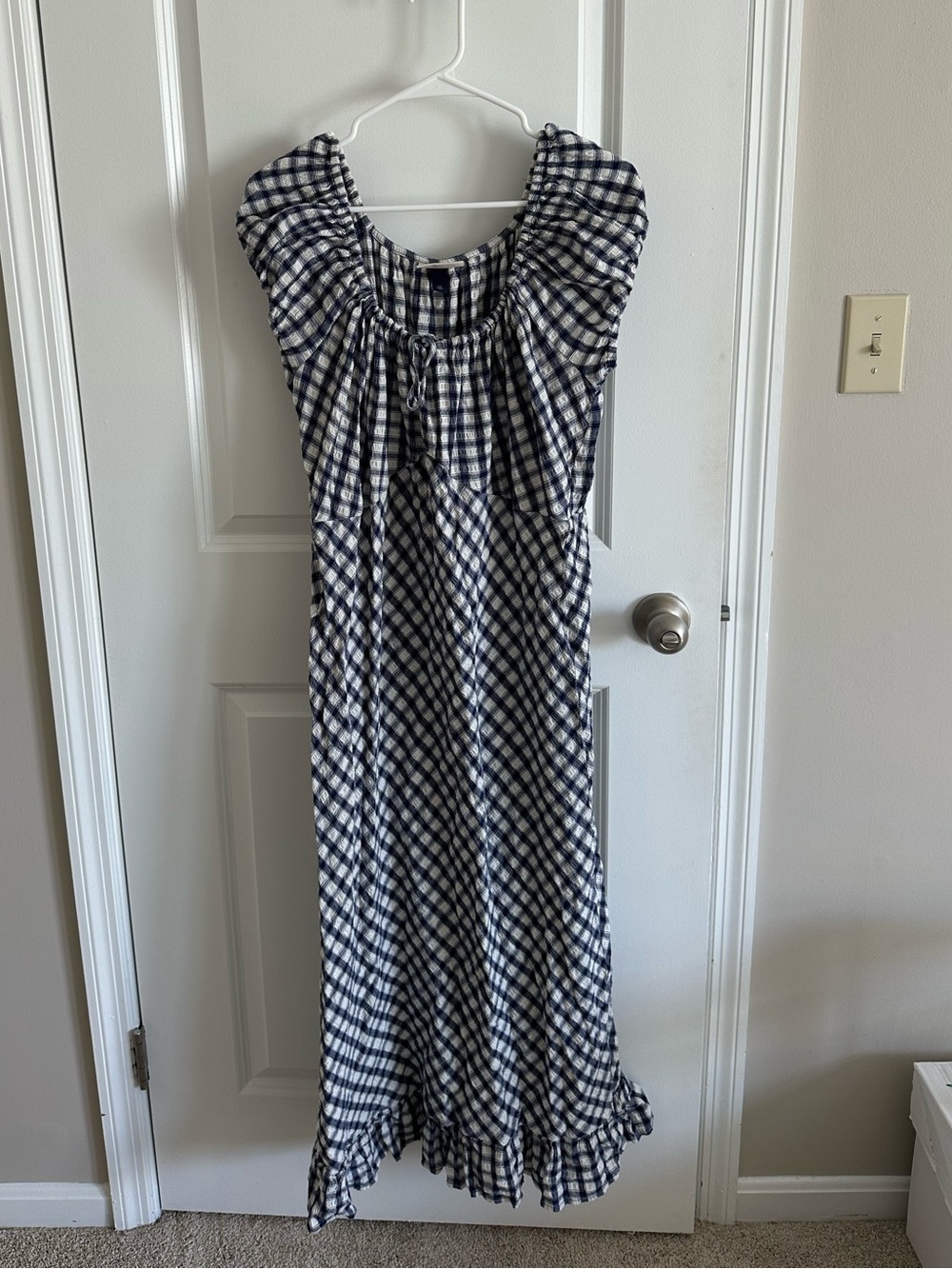 Universal Thread Gingham Maxi Dress in Blue & White